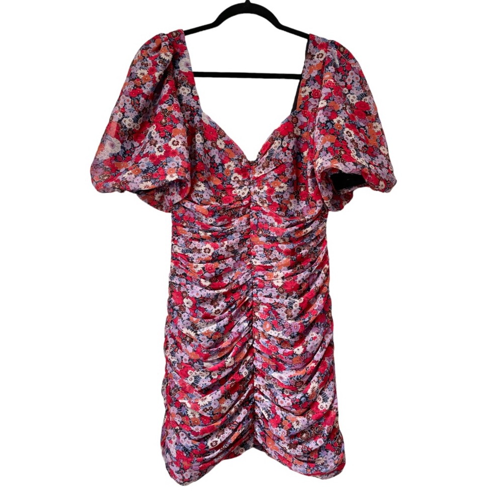 NWT Zara red floral mini dress.
